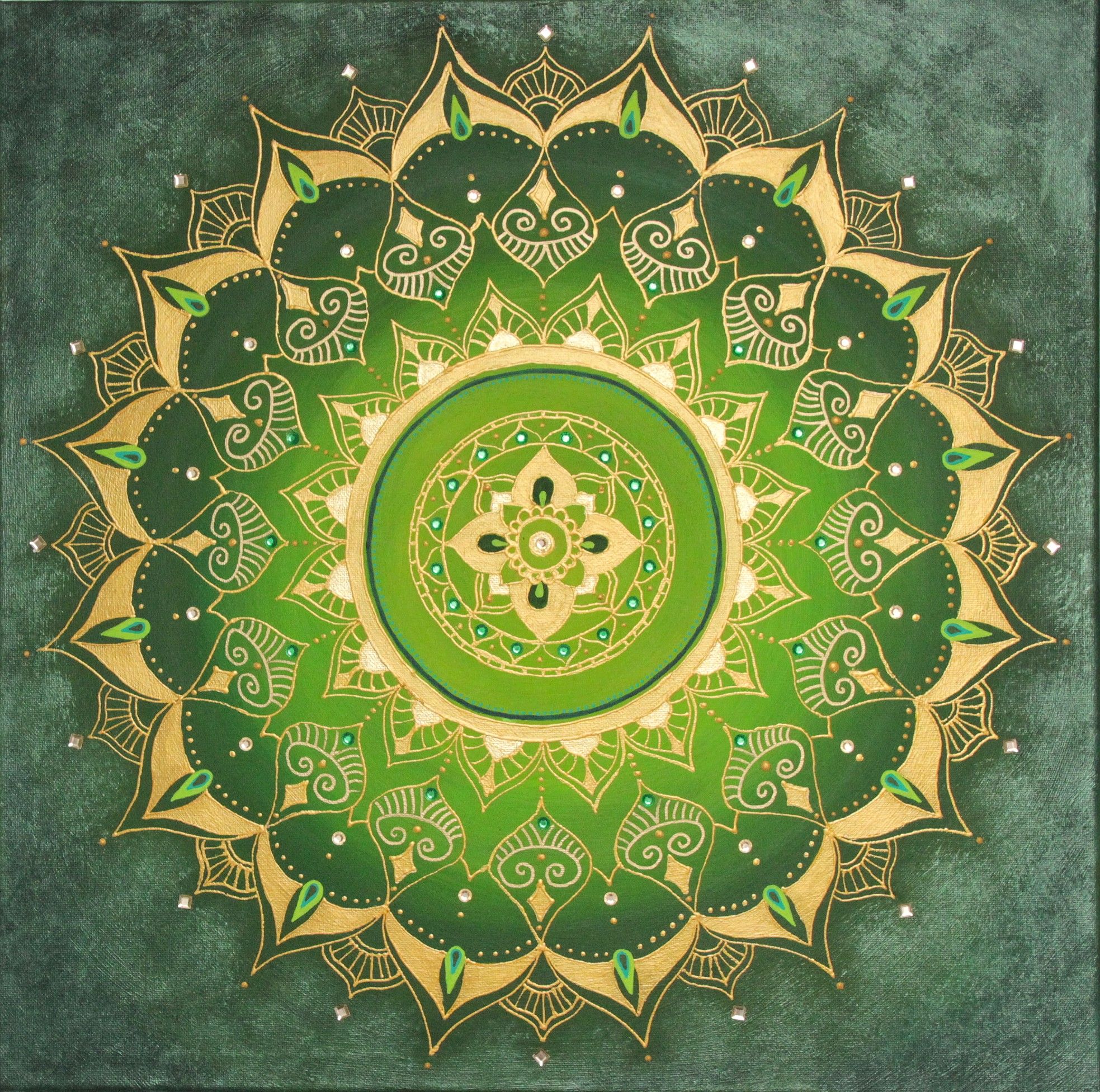 mandala malá zelená
